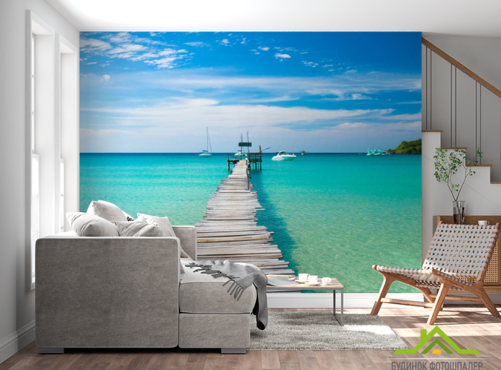 выбрать Фотообои Деревянный пирс в море Фотообои Море на стену