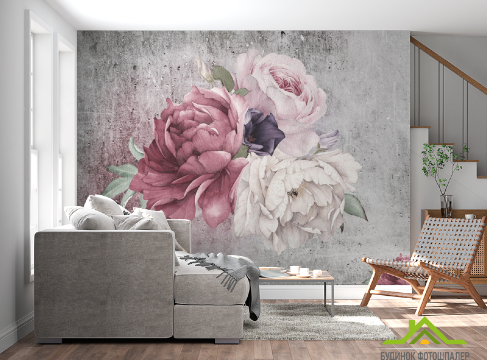 выбрать Фотообои Винтажные пионы Каталог фотообоев на стену
