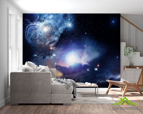 выбрать Фотообои космос с яркой звездой Фотообои, цвет: «горизонталная, горизонтальная» на стену