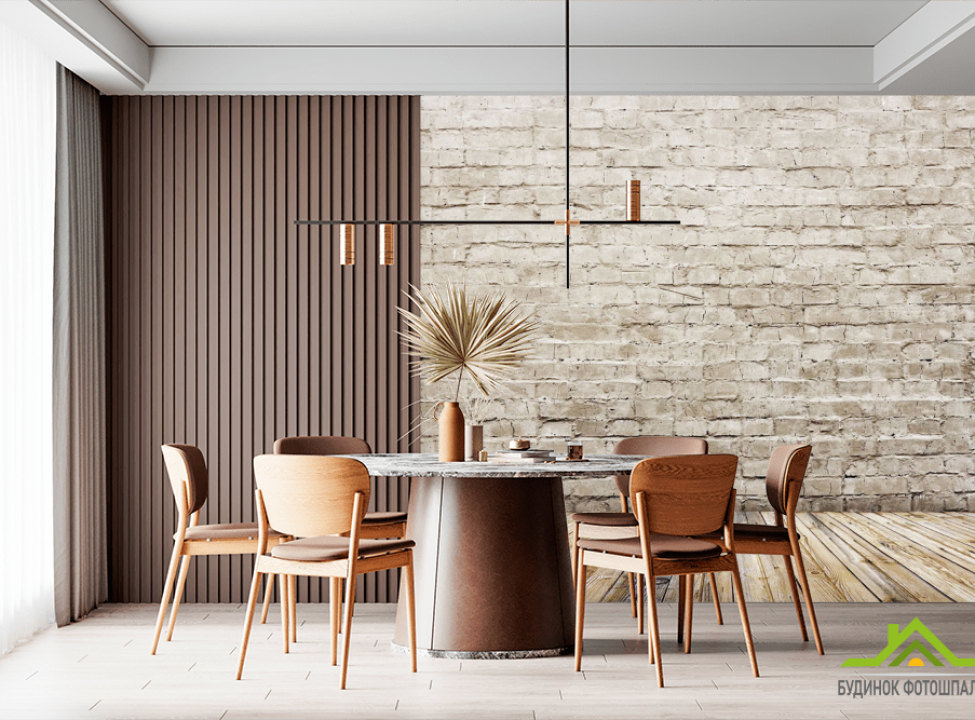 выбрать Фотошпалери Бежеві цеглини з підлогою Шпалери під цеглу на стіну