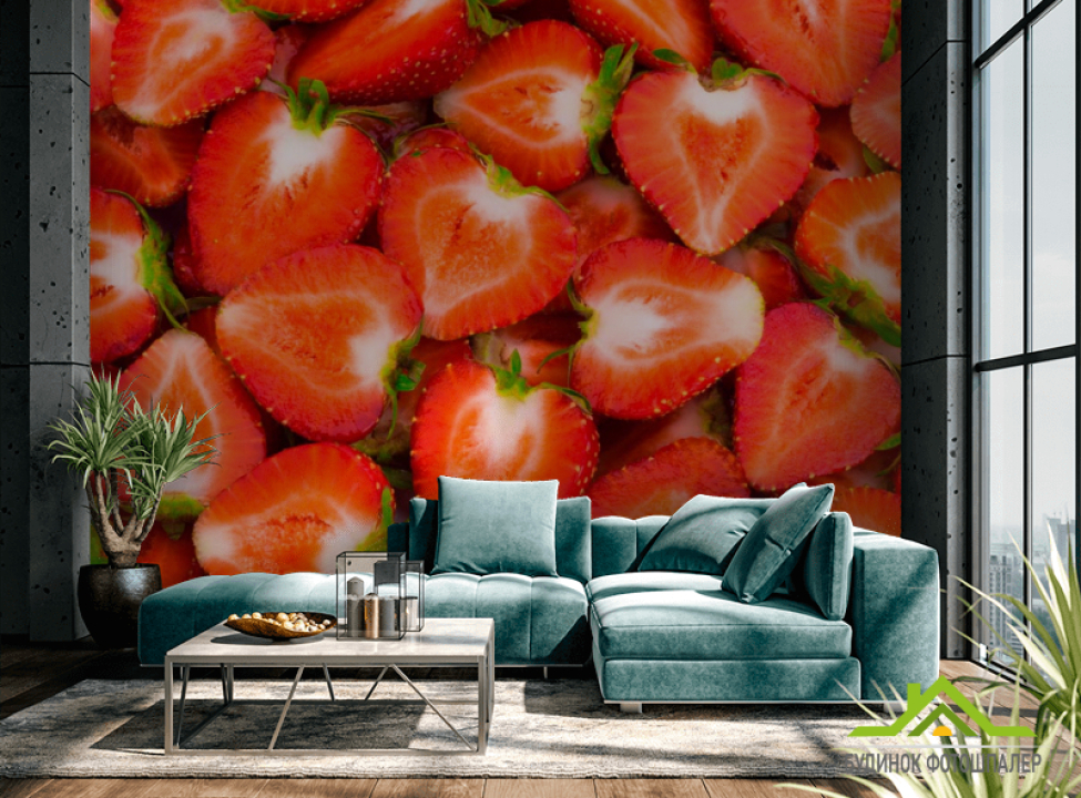 выбрать Фотошпалери Полуниця в розрізі Каталог фотошпалер на стіну