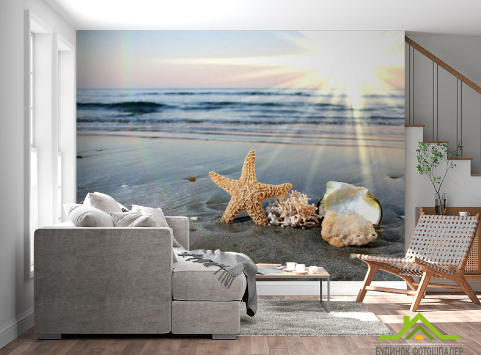 выбрать Фотошпалери Мушлі на березі Каталог фотошпалер на стіну