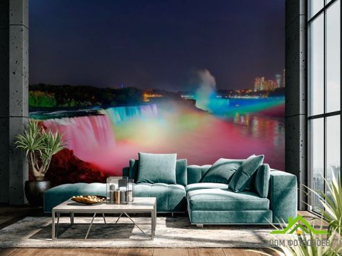 выбрать Фотообои Разноцветный водопад Фотообои Фотообои Города: горизонталная, горизонтальная ориентация на стену