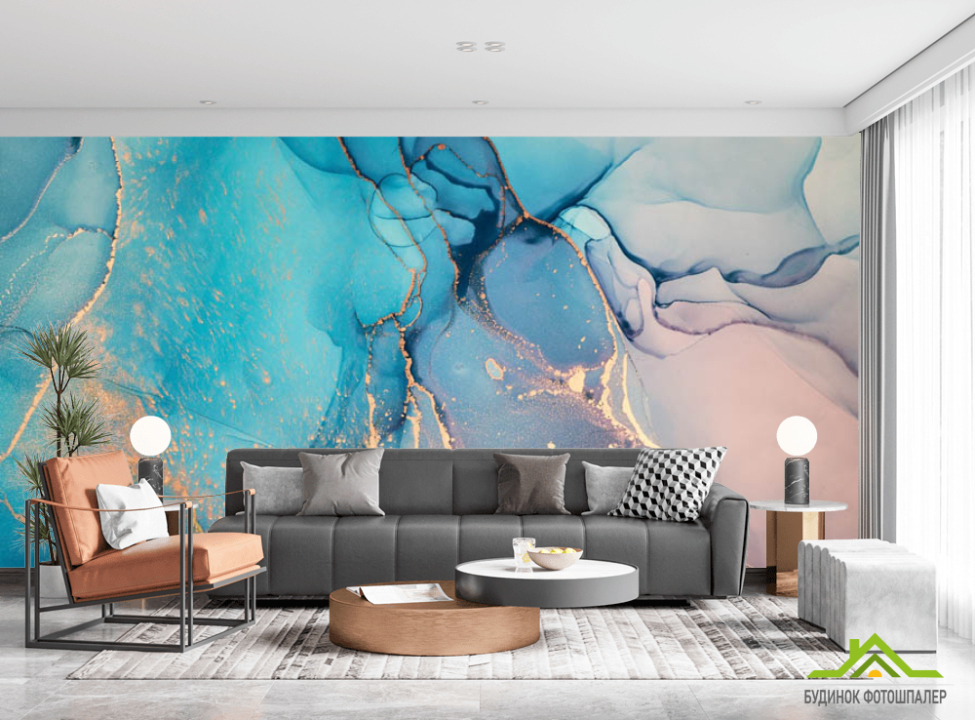 выбрать Фотообои Синий яркий fluid art Фотообои Fluid art на стену