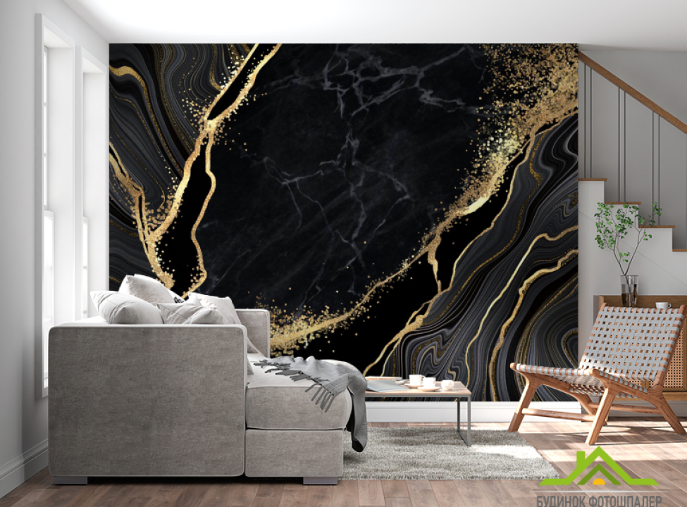 выбрать Фотошпалери чорний мармур з золотом Каталог фотошпалер на стіну