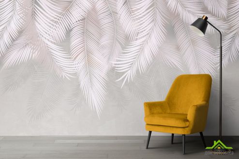 выбрать Фотообои графические  пальмовые листья  на стену