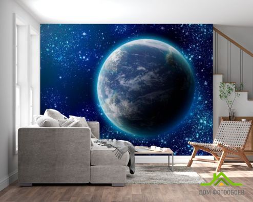 выбрать Фотообои Земля и звезды Фотообои Фотообои Космос: горизонталная, горизонтальная, рисунок ориентация на стену