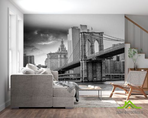 выбрать Фотообои Древний мост Бруклинский Фотообои, цвет: «» на стену