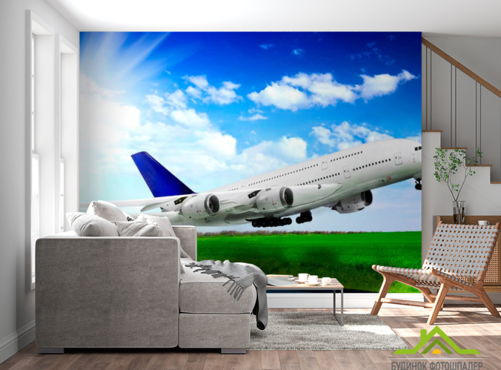 выбрать Фотообои Взлет самолета Фотообои Транспорт на стену