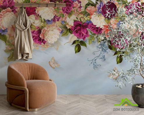выбрать Фотообои Яркие цветы с потолка Фотообои Фотообои Цветы: горизонталная, горизонтальная на стену