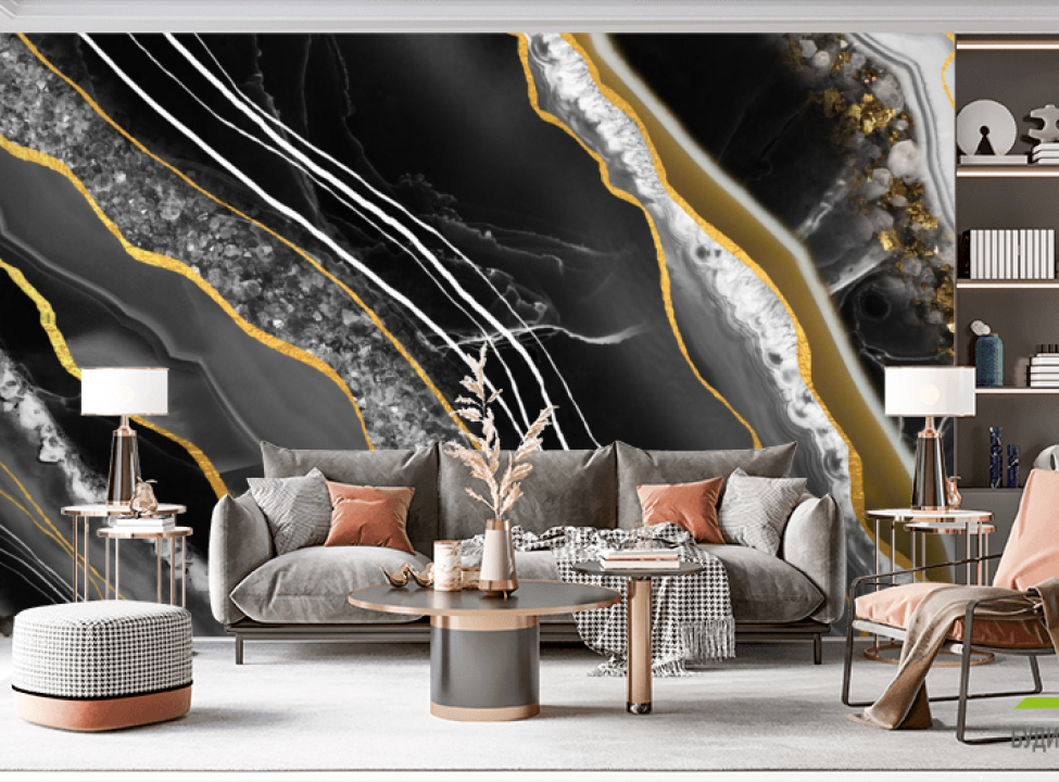 выбрать Фотошпалери зріз мармуру з золотом Каталог фотошпалер на стіну