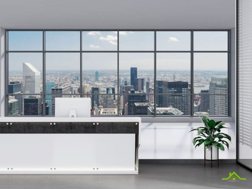 выбрать Фотообои Город за окном Фотообои для офиса: горизонталная, горизонтальная ориентация на стену