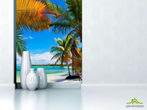 выбрать Фотообои Солнечнные пальмы Фотообои Фотообои Море: фото, вертикальная  на стену
