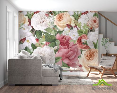 выбрать Фотообои Винтажные цветы Фотообои Фотообои Цветы: горизонталная, горизонтальная ориентация на стену