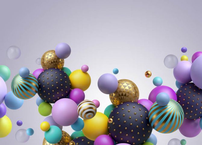 Фотообои Разноцветные 3д шары