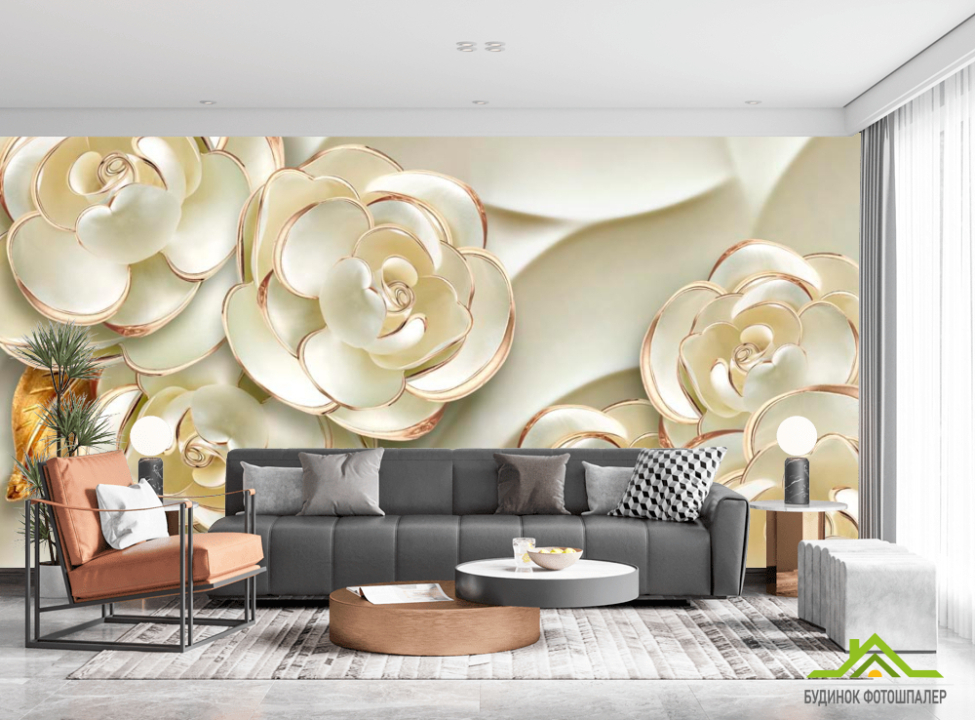 выбрать Фотошпалери Об'ємні 3d квіти Каталог фотошпалер на стіну