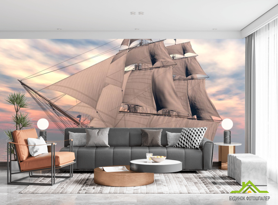 выбрать Фотообои Парусник в море Фотообои Море на стену