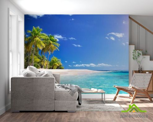 выбрать Фотообои Голубое море и пальмы Фотообои Море на стену