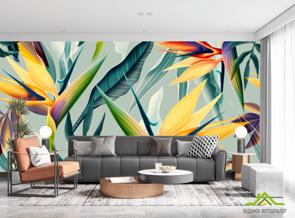 выбрать Фотошпалери Яскраві тропічний принт Каталог фотошпалер на стіну