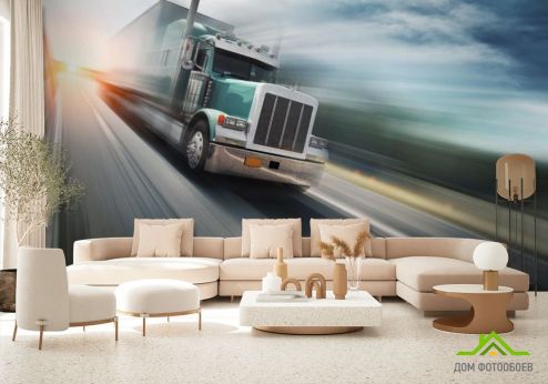 выбрать Фотообои грузовик в движении Фотообои Фотообои Транспорт: горизонталная, горизонтальная ориентация на стену