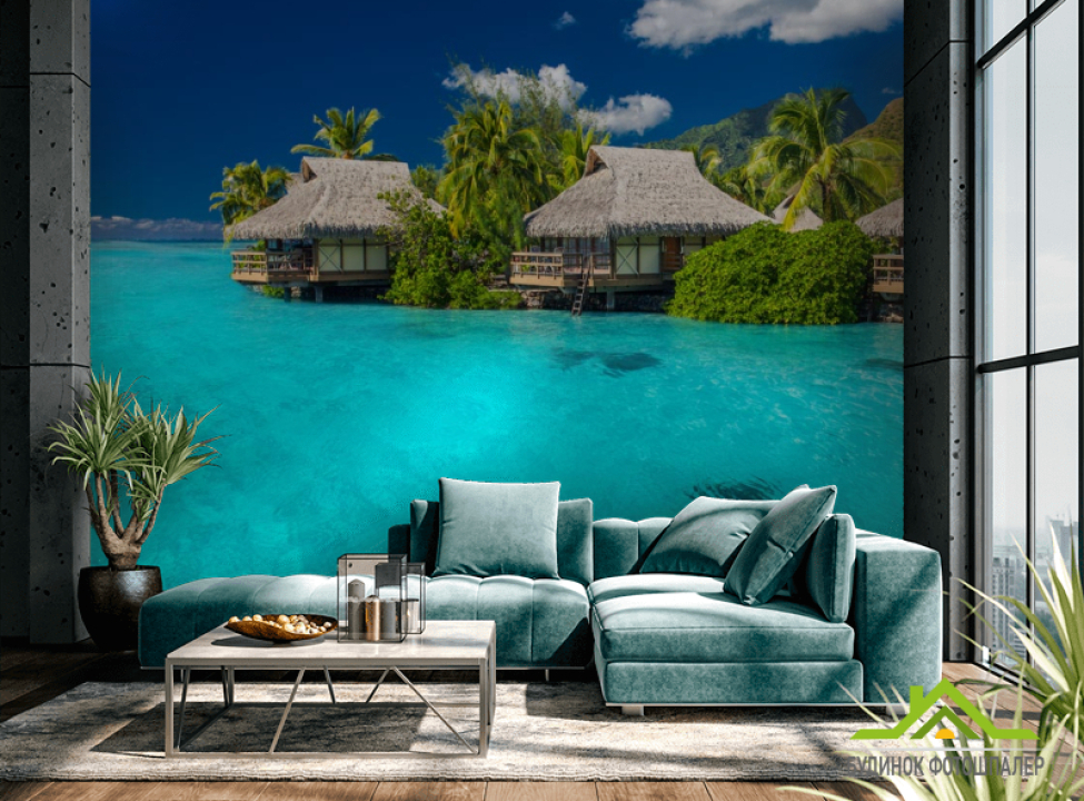 выбрать Фотообои домики на воде на оре Каталог фотообоев на стену