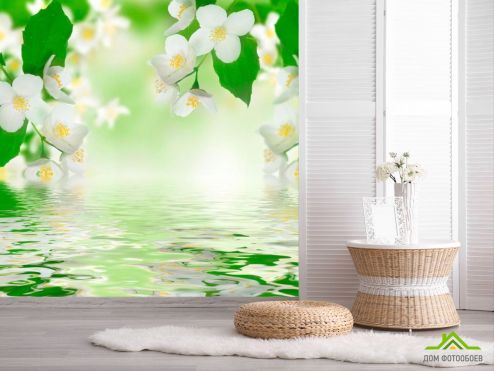 выбрать Фотообои Белые весенние цветочки  на стену