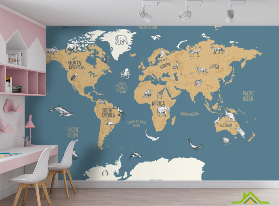 выбрать Фотошпалери синя карта в морському стилі Каталог фотошпалер на стіну