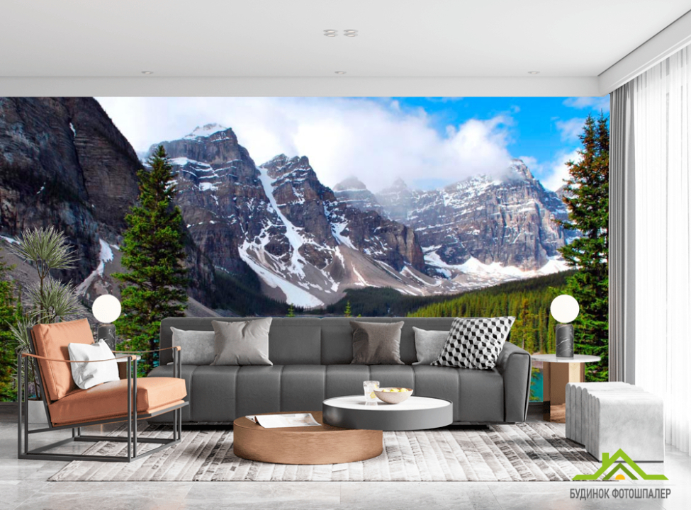 выбрать Фотошпалери Скелі, вода, ялина Каталог фотошпалер на стіну