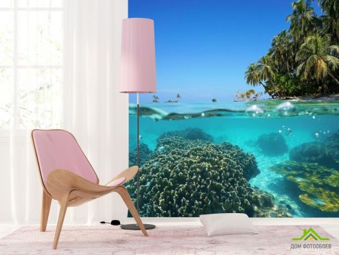выбрать Фотообои Море, кораллы и пальмы Фотообои Море на стену