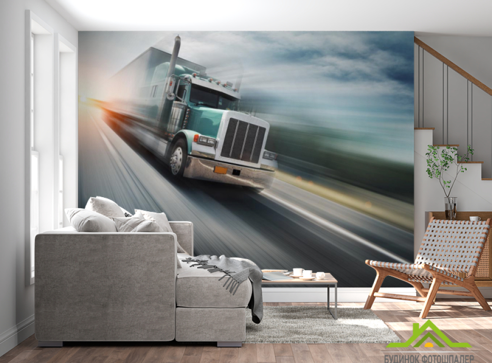 выбрать Фотошпалери вантажівка в русі Каталог фотошпалер на стіну
