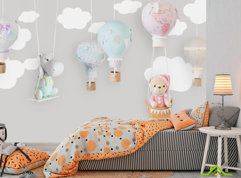 выбрать Фотообои воздушные шары с животными Каталог фотообоев на стену