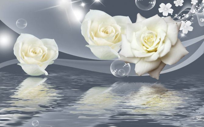 Фотообои цветы на воде