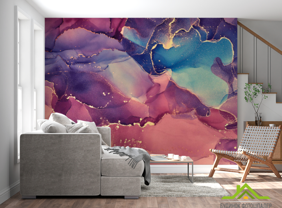 выбрать Фотообои Яркий фиолетовый флюид Фотообои Fluid art на стену