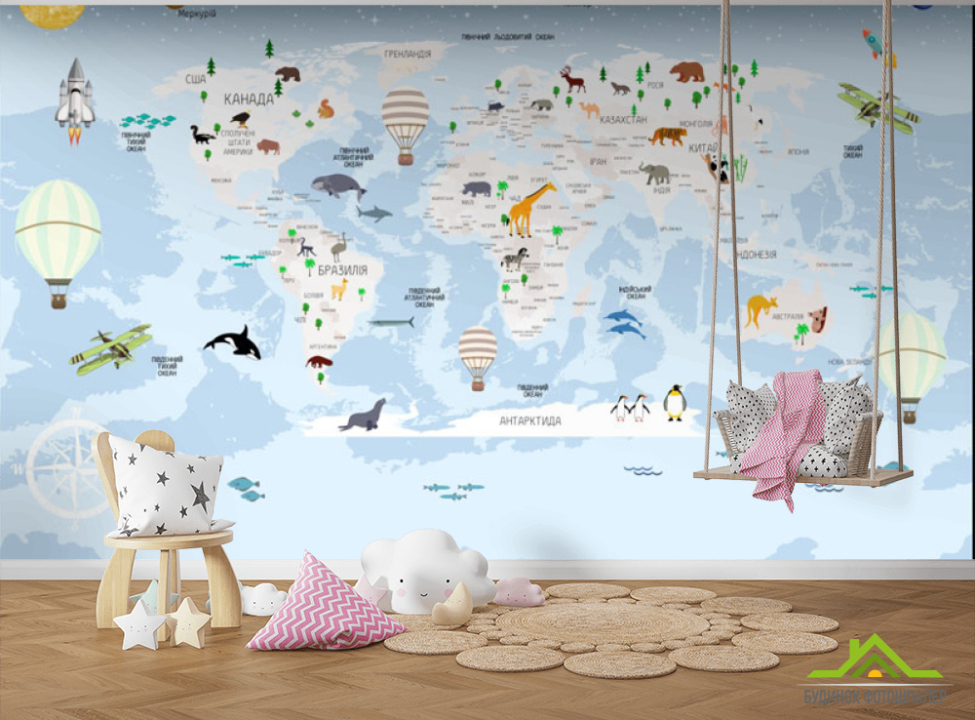 выбрать Фотошпалери Карта голуба з планетами українською Каталог фотошпалер на стіну