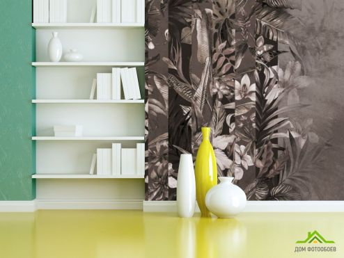 выбрать Фотообои Дизайнерские коричневые листья Каталог фотообоев на стену