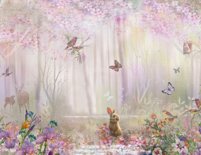 Фотообои Розовый лес