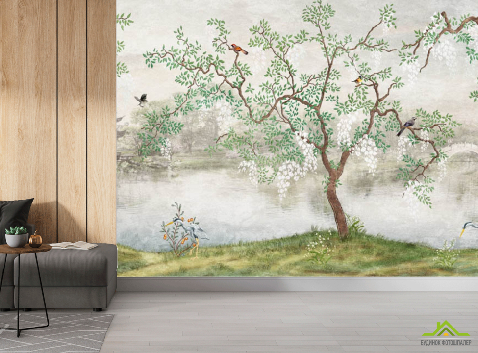 выбрать Фотошпалери Дерево з птахами Каталог фотошпалер на стіну