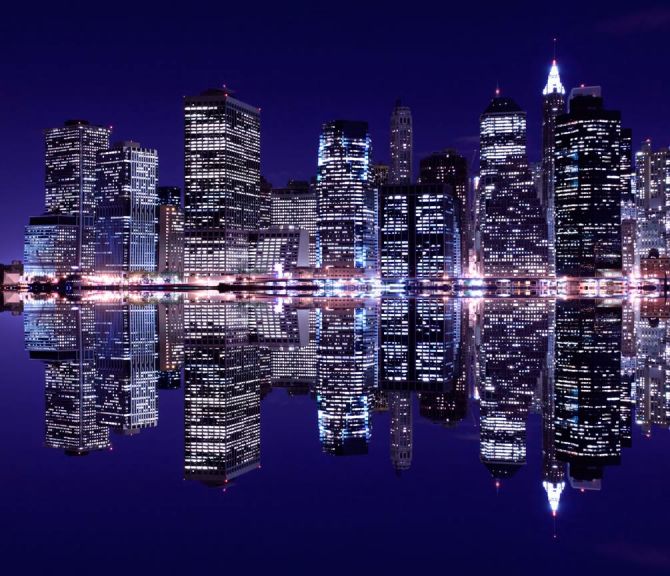 Фотообои Отражение New Yorkа в воде