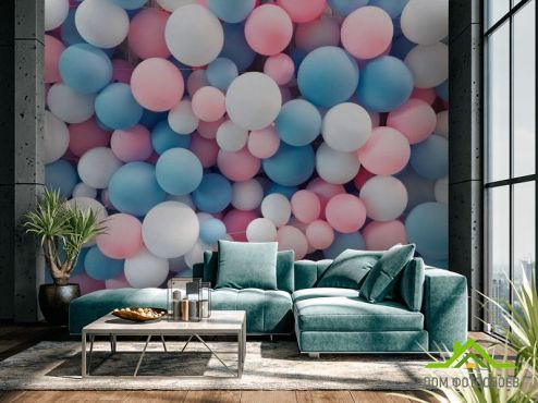 выбрать Фотообои нежные воздушные шарики Фотообои Геометрия на стену