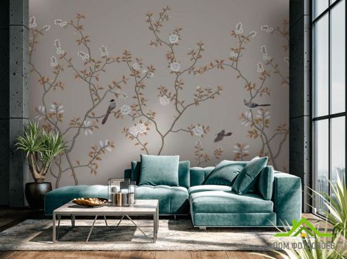 выбрать Фотообои Ветви с птицами CHINOISERIE на стену
