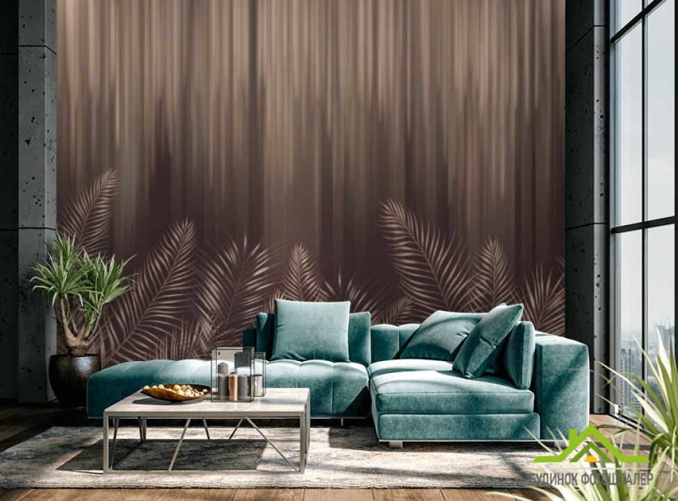 выбрать Фотошпалери Коричневі дизайнерські листя Каталог фотошпалер на стіну