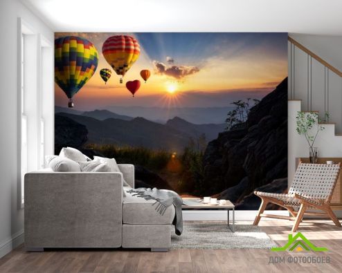 выбрать Фотообои воздушные шары сердечки Фотообои Природа на стену