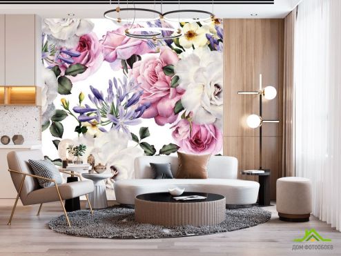 выбрать Фотообои рисованные цветы Фотообои Фотообои Цветы: квадратная на стену