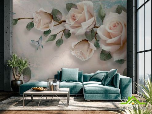 выбрать Фотошпалери Ніжні троянди Фотошпалери 3D на стіну