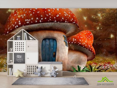 выбрать Фотообои Сказочный гриб Фотообои Фотообои в детскую: горизонталная, горизонтальная ориентация на стену