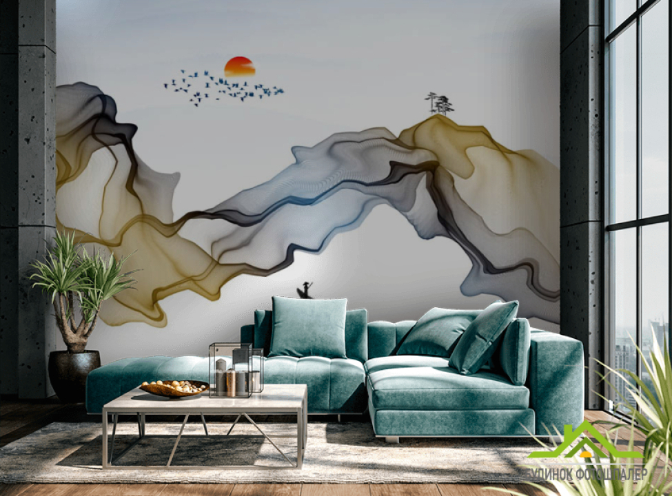 выбрать Фотошпалери птиці і абстрактний візерунок Каталог фотошпалер на стіну