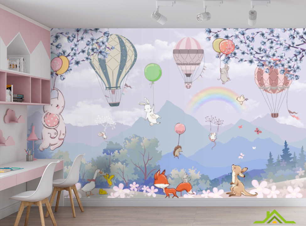 выбрать Фотообои Звери на воздушных шариках Фотообои Little kids на стену