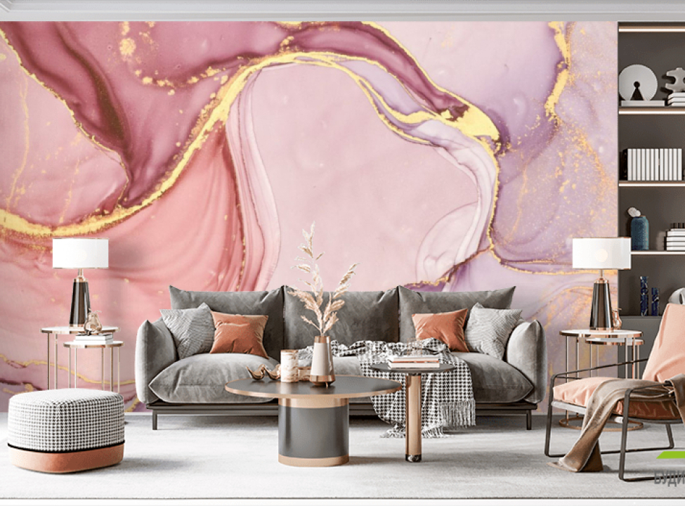 выбрать Фотошпалери рожевий флюїд золото Каталог фотошпалер на стіну