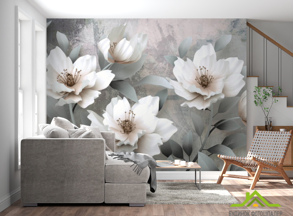 выбрать Фотообои 3д цветы Каталог фотообоев на стену
