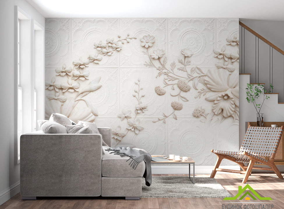 выбрать Фотообои Лепка на стене Фотообои 3Д на стену